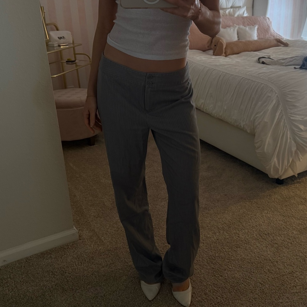 Vintage Anne Klein Low Rise Pin Stripe Trousers